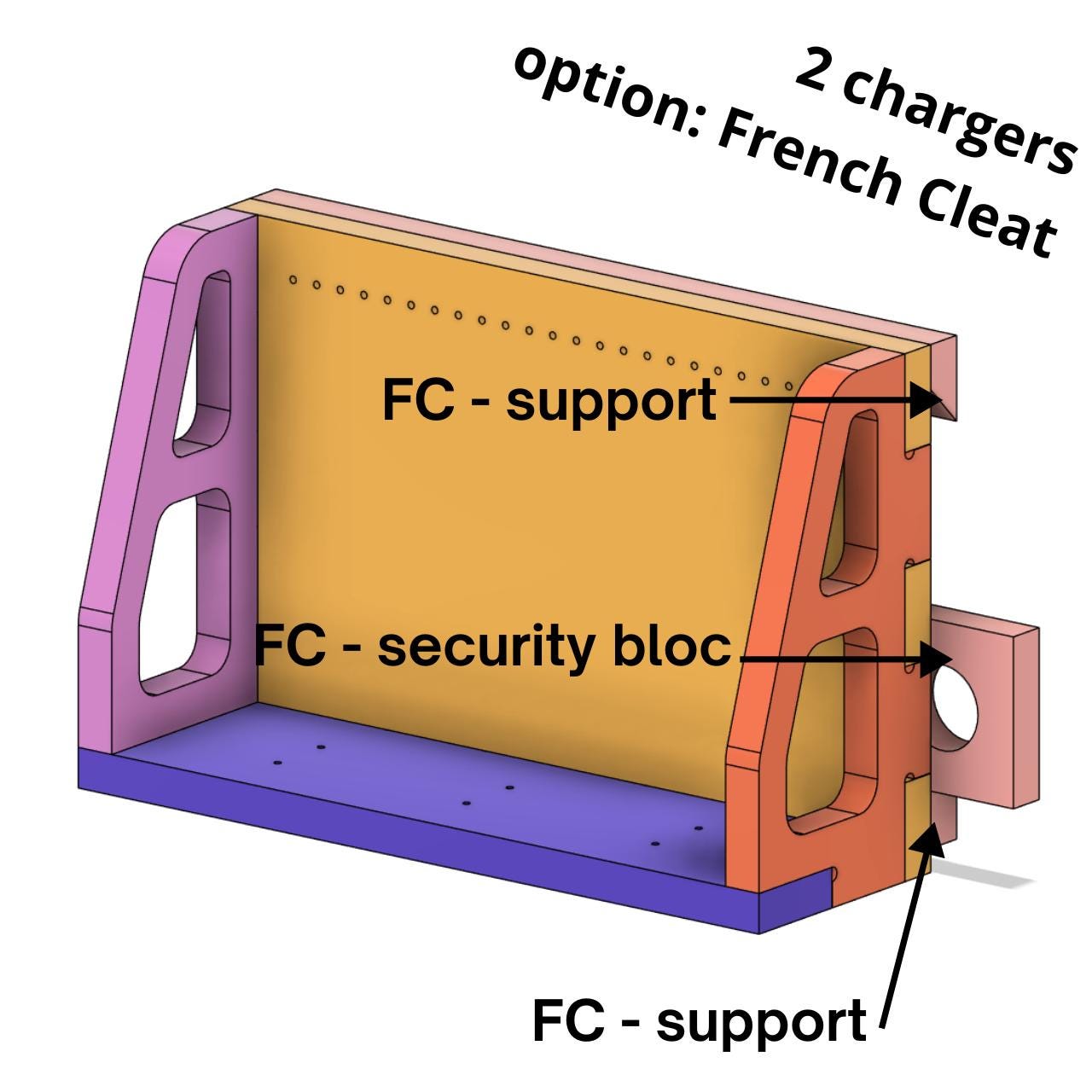 Wall-Mounted Battery Charging Station – Holds 2 Chargers & 6 Batteries (Dewalt compatible 20V/60V FlexVolt)