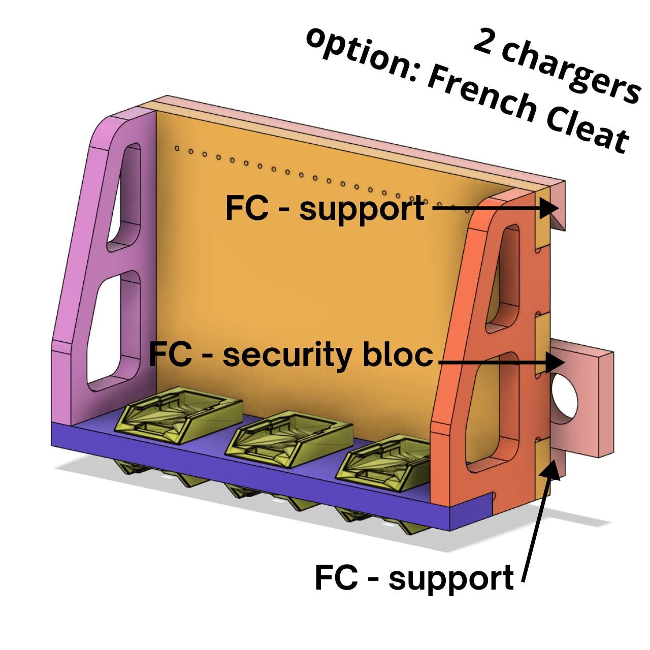 Wall-Mounted Battery Charging Station – Holds 2 Chargers & 6 Batteries (Dewalt compatible 20V/60V FlexVolt)