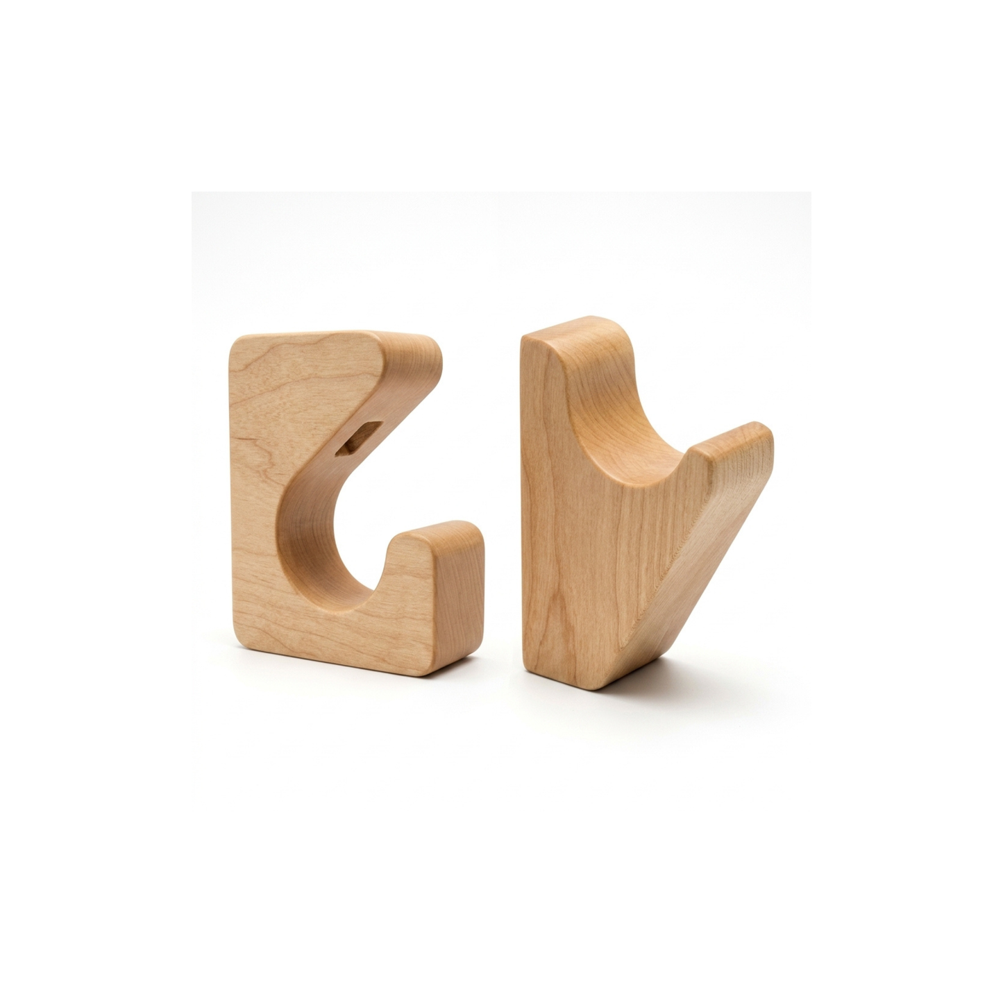 Soporte de pared para bicicleta de diseño – Madera maciza o contrachapado de cerezo, se sujeta por ruedas y cuadro, ángulo de 15–20°, tornillos y anclajes incluidos