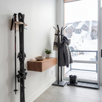 Support mural pour skis, contreplaqué de merisier