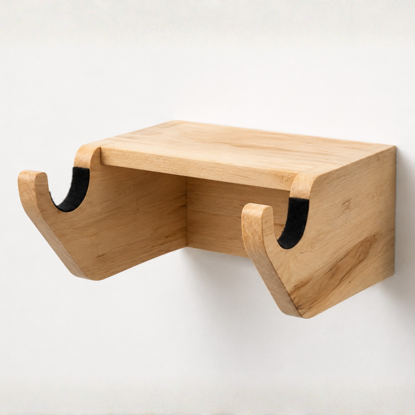 Soporte de pared para bicicleta de madera maciza o contrachapado de cerezo – Estable y sólido, tornillos incluidos, con protección para el cuadro