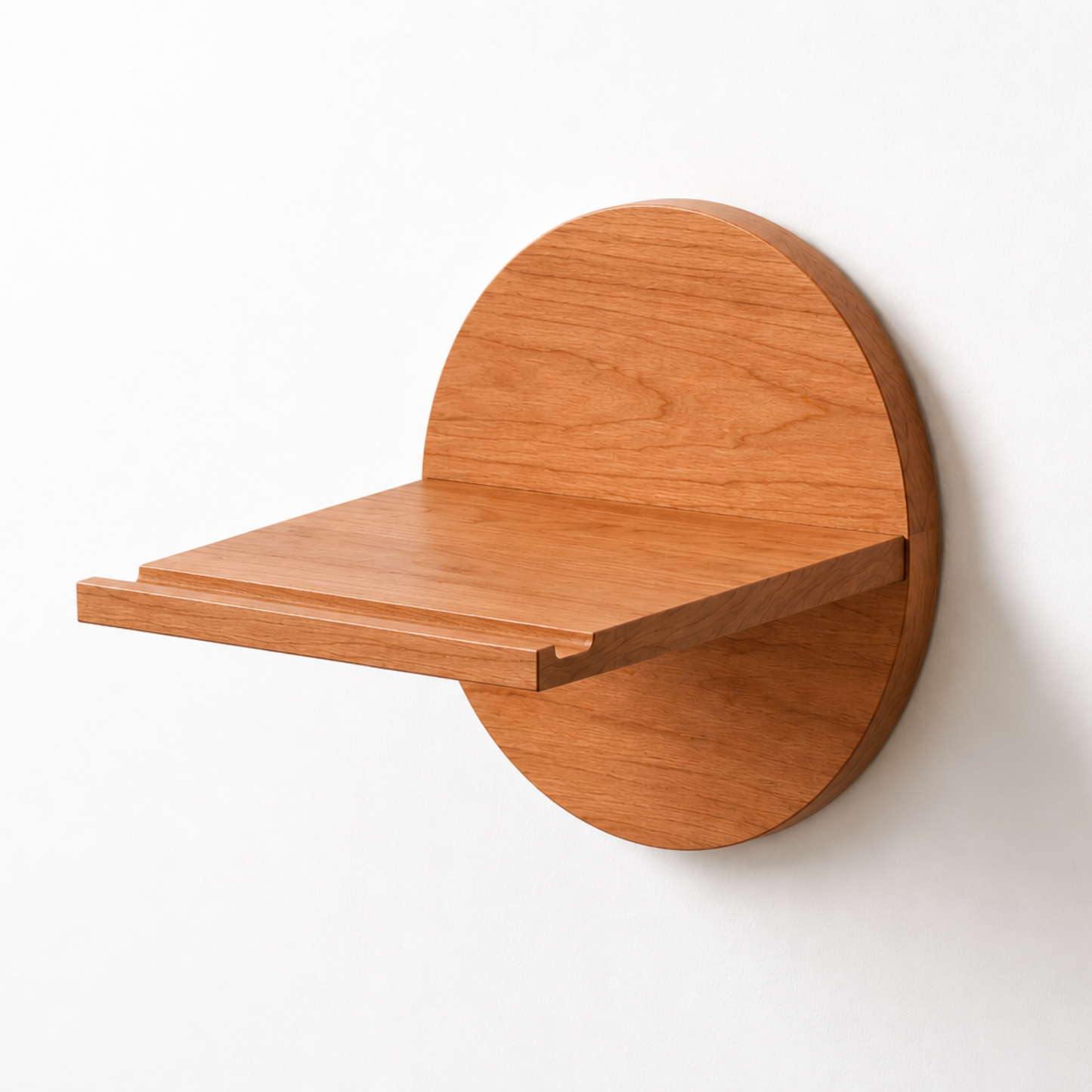 Support mural à vélo design en bois massif forme ronde avec tablette – guidon jusqu’à 22" – capacité 35 lb