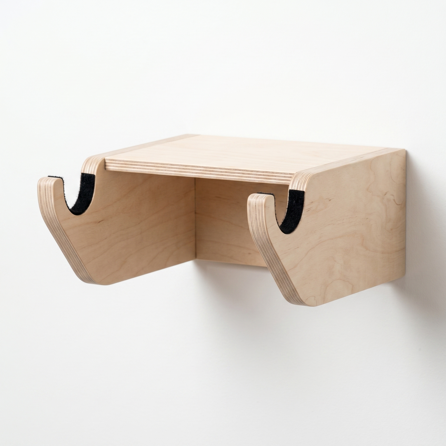Soporte de pared para bicicleta de madera maciza o contrachapado de cerezo – Estable y sólido, tornillos incluidos, con protección para el cuadro