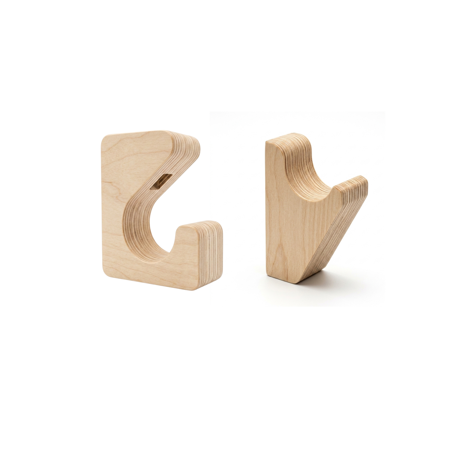 Soporte de pared para bicicleta de diseño – Madera maciza o contrachapado de cerezo, se sujeta por ruedas y cuadro, ángulo de 15–20°, tornillos y anclajes incluidos