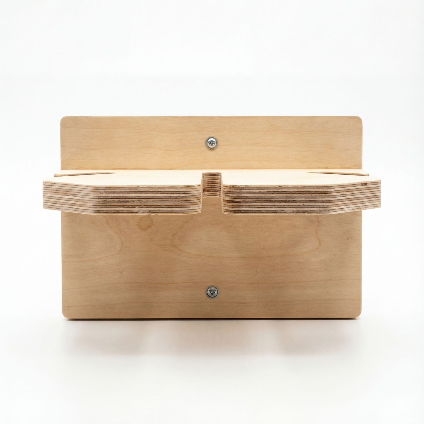 Wall-mounted alpine ski rack -  Birch plywood - 1 pair with poles