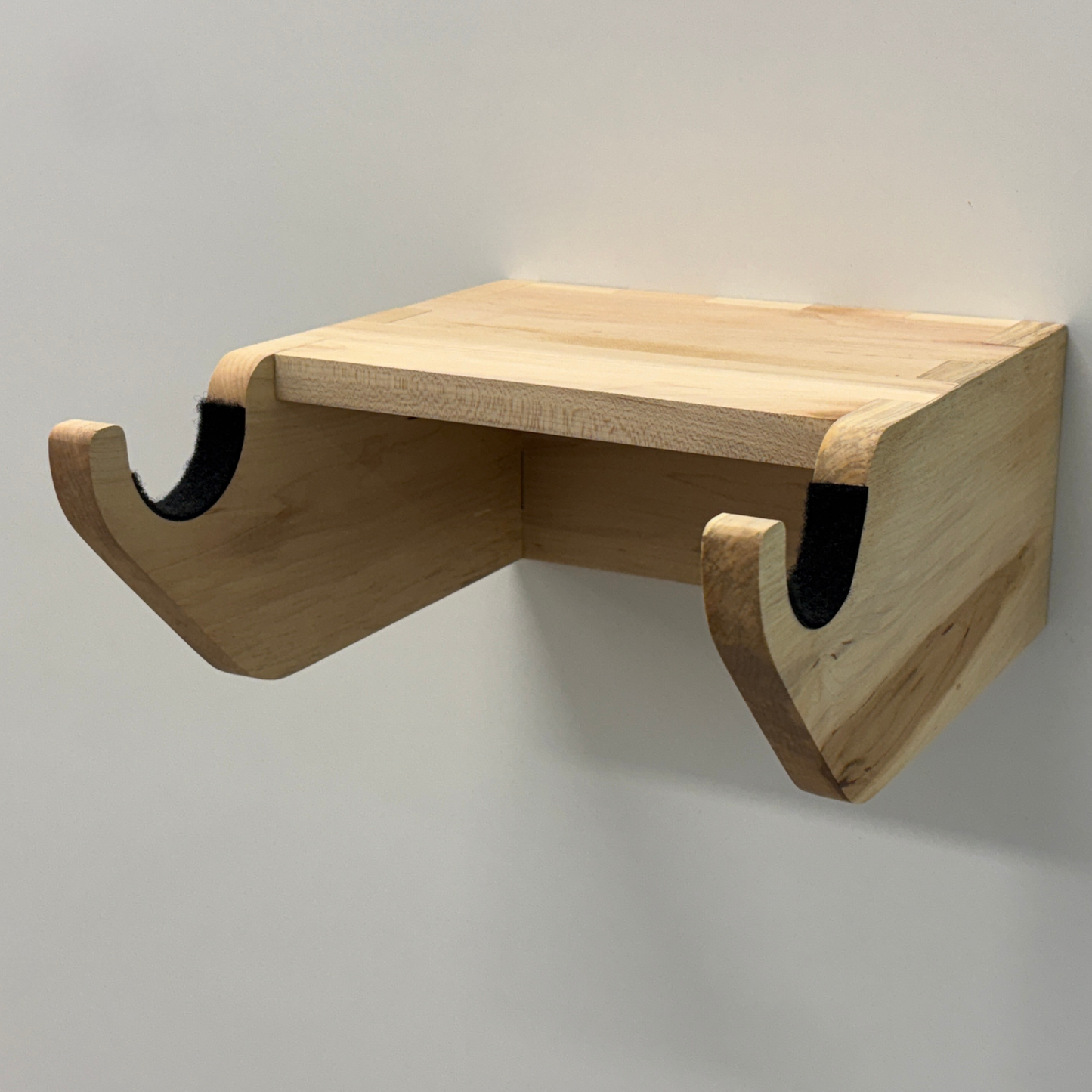 Soporte de pared para bicicleta de madera maciza o contrachapado de cerezo – Estable y sólido, tornillos incluidos, con protección para el cuadro