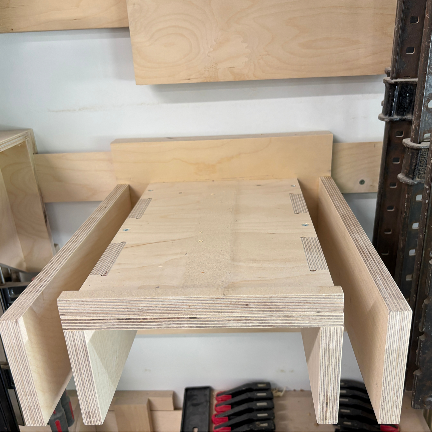 Support mural double pour serre-joints – largeur ajustable, profondeur 14", compatible Bessey