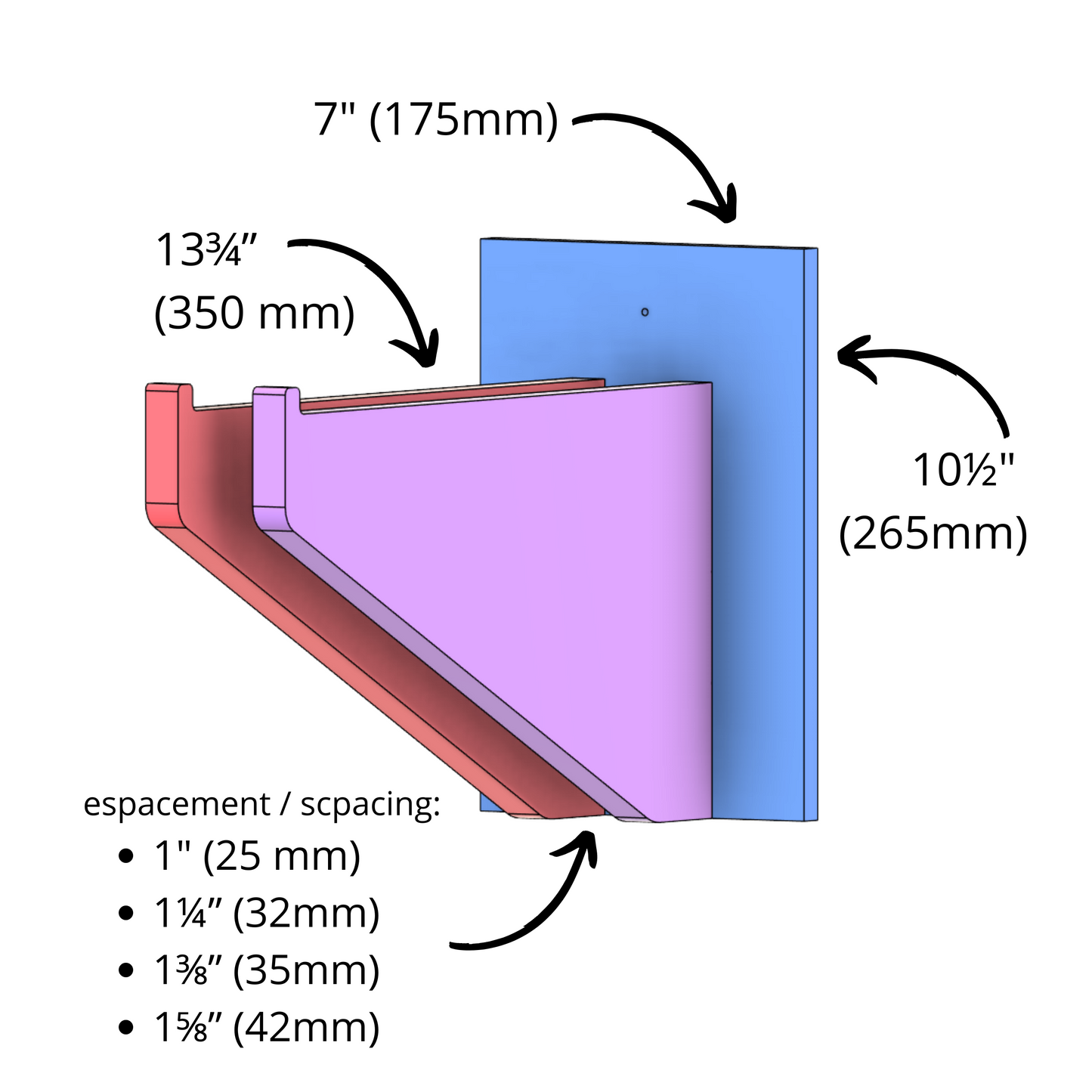 Soporte de pared ajustable para sargentos – Compatible con Bessey, tubos de 3/4" y más