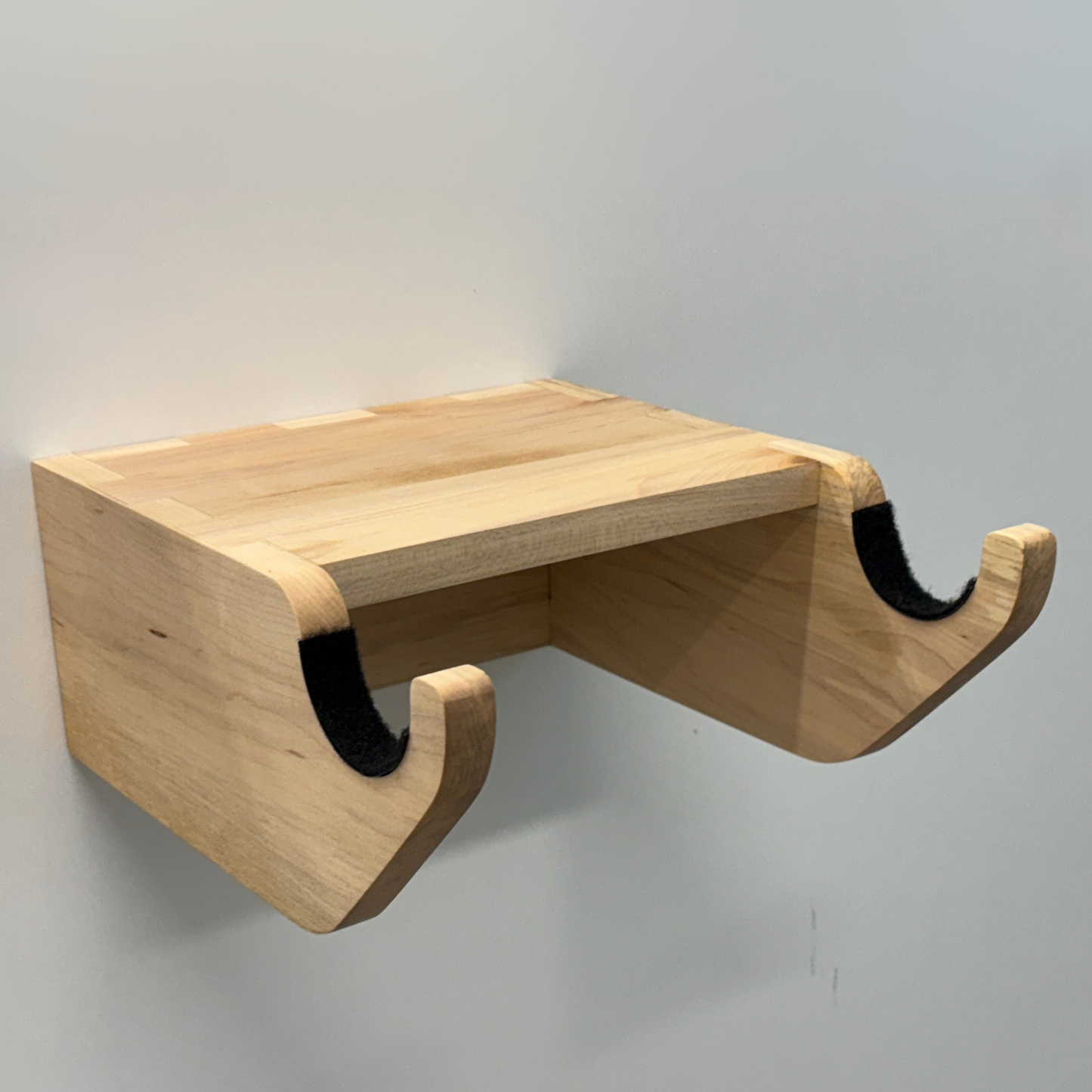 Soporte de pared para bicicleta de madera maciza o contrachapado de cerezo – Estable y sólido, tornillos incluidos, con protección para el cuadro