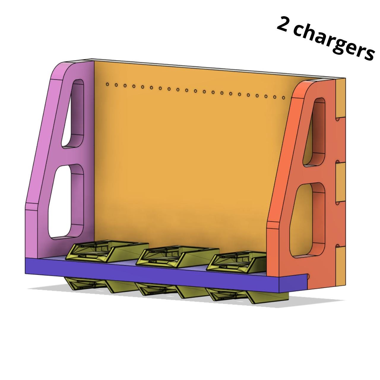 Wall-Mounted Battery Charging Station – Holds 2 Chargers & 6 Batteries (Dewalt compatible 20V/60V FlexVolt)